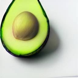 6: An avocado, sliced in half.
