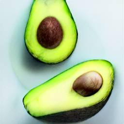 7: Two avocadoes, sliced in half.