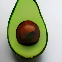 9: An avocado, sliced in half.
