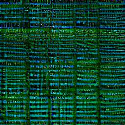 6: Very regular blue and green lines of characters, looks almost like a waterfall spectral chart.