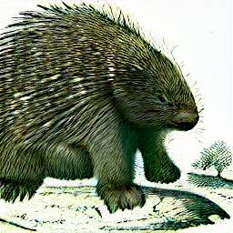 2: A porcupine. White background.