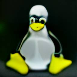 9: A malformed Tux, sitting on a nonderscript surface.