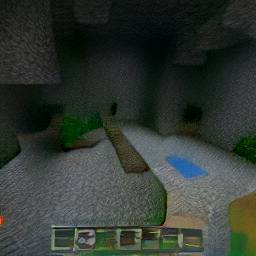 6: A large cave, some greenery, a water puddle, a few farmland blocks?