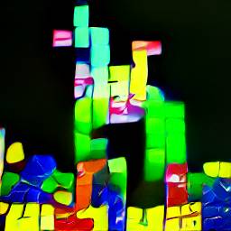 3: Brightly-colored Tetris blocks on a black backround.