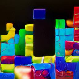 5: Brightly-colored Tetris blocks on a black backround.