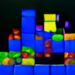 6: Brightly-colored Tetris blocks on a black backround.