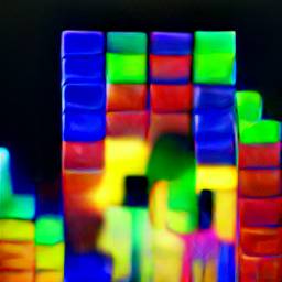 7: Brightly-colored Tetris blocks on a black backround.